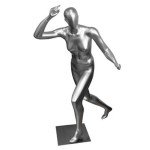 Woman mannequin without traits runner white matt