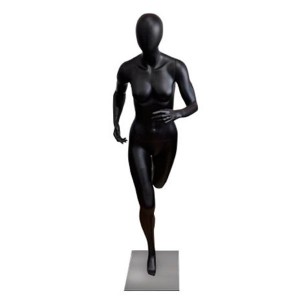 Woman mannequin without traits runner black matt