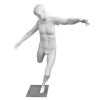 Realistic Mannequin Man Playing Soccer White Matte 