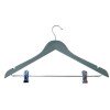 Rubber covered wooden hanger with clip 44 cm. 