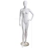 Mannequin white lacquered lady with sideways pose and hand on hip 