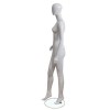 White lacquered lady mannequin with straight pose and hand on hip 