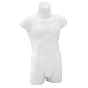 Male torso form with shoulders in polyethylene