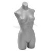 Female torso form without shoulders in polyethylene