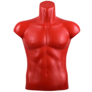 Male torso form top in polyethylene