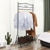 Metal coat rack with classic style shoe rack in white 