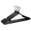 Metal hanger coated with PVC with bar and notches high quality, 42 cm. In black 