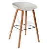 ABS plastic stool and beech wood with footrest