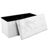 Puff taburete acolchado plegable y caja de almacenamiento con asas