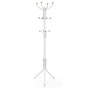 Metal coat rack for clothes and accessories in white 