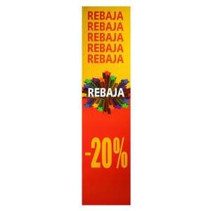 Poster verticale RIDOTTO 20% giallo e rosso per vetrina