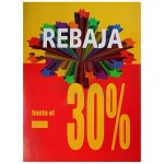 SALES poster to shop window 30% yellow and red