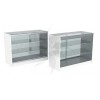 Counter with front and top display cabinets