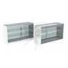 Counter with front and top display cabinets