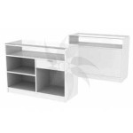 Countertop with 120 cm top window. wide, white.