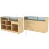 Counter with top window of 180 cm. wide, in beech color.