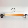 Metal and wood hanger with clips for skirt or pant 36 cm.