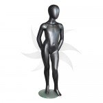 Mannequin without child features 7/8 years in matt black