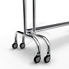 Stackable metal coat rack with wheels of fixed height and adjustable width