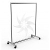 Metallic tube coat rack with fixed height wheels and several available widths
