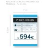 Methacrylatplatte zur Festlegung von Preisen, Beschreibung, Referenz und technischen Daten der Produkte