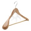 Wooden hanger with bar and shoulder pads and 45 cm. natural