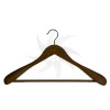 Wooden hanger with bar and shoulder pads and 45 cm. walnut