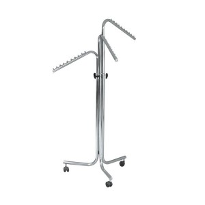 Column clothes stand with 3 adjustable indipendent overhanging arms inclined model 2