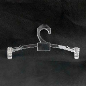 Transparent plastic lingerie hanger with clips 26.5 cm.