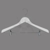 Flat plastic hanger with clips 43 cm. white