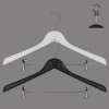 Flat plastic hanger with clips 43 cm.