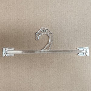 Hanger for lingerie 26 cm. made of transparent plastic with screen-printed carving