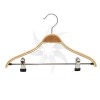Laminated wooden hanger with clips