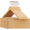 Wooden hanger with bar with non-slip rubber and notches 45 cm. In white