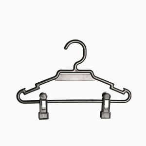 Round plastic hanger with bar, notches and clips 35 cm. (75 units)