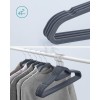 Velvet non-slip hanger with double bar and double notch, 44 cm. (100 units)