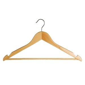Wooden hanger with bar and notched 45 cm.