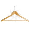 Wooden hanger with bar and notched 45 cm. with anti-theft security security hook