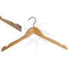Curved wooden hanger without bar with non-slip 45 cm.