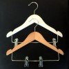 wooden hanger with notches and clips 30 cm.