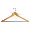 Curved wooden hanger with bar and notches 45 cm. natural