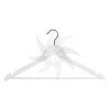 Curved wooden hanger with bar and notches 45 cm. white