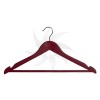 Curved wooden hanger with bar and notches 45 cm. mahogany