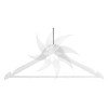 Curved wooden hanger with bar and notches 45 cm. white with anti-theft security hook
