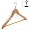 Curved wooden hanger with bar 45 cm. natural