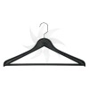 Flat plastic hanger with bar, 43 cm. black