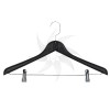 Flat plastic hanger with clips 43 cm. black