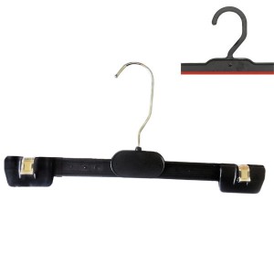 Plastic hanger for skirt and trousers with clips, 28-33-37 cm.
