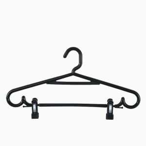 Round plastic hanger with bar and clips 43 cm. (40 unidades)