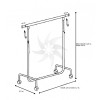 Metallic clothes rack with wheels width 100cm. extensible and height adjustable